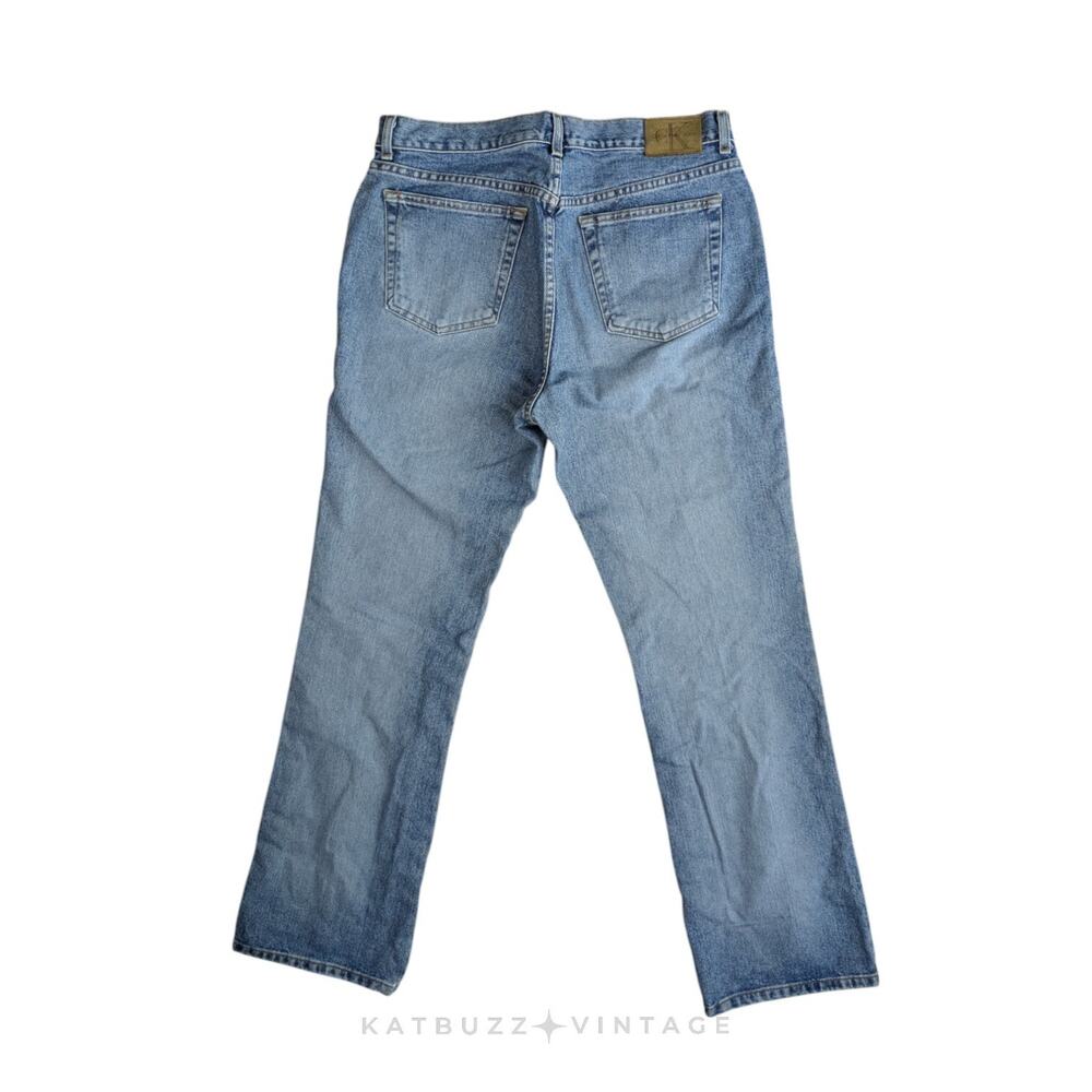 Calvin Klein Jeans 12 Blue Vintage 90s Y2K Boot Cut Straight 100% Cotton Denim - Picture 4 of 14